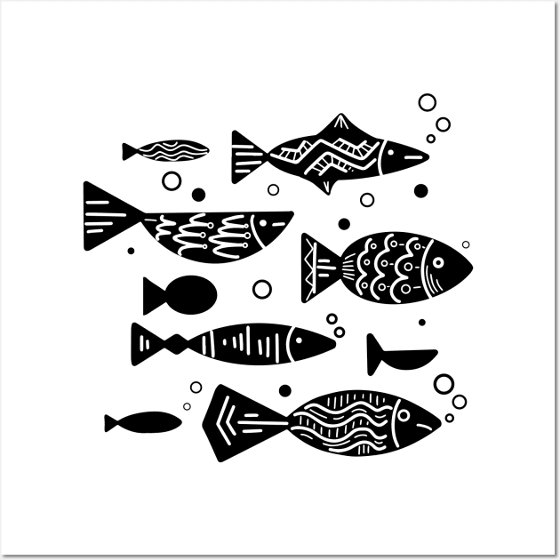 Doodle fish Wall Art by Veleri